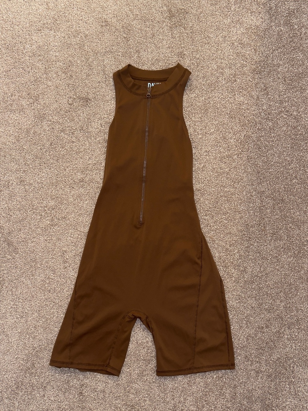 Davis Active Tank Romper Brown